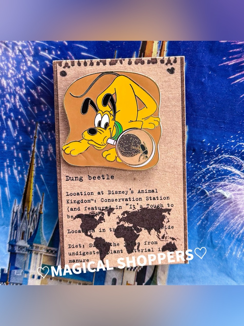 Disney Parks Animal Kingdom Theme Park Animals Mystery Pin Pluto & Dung Beetle